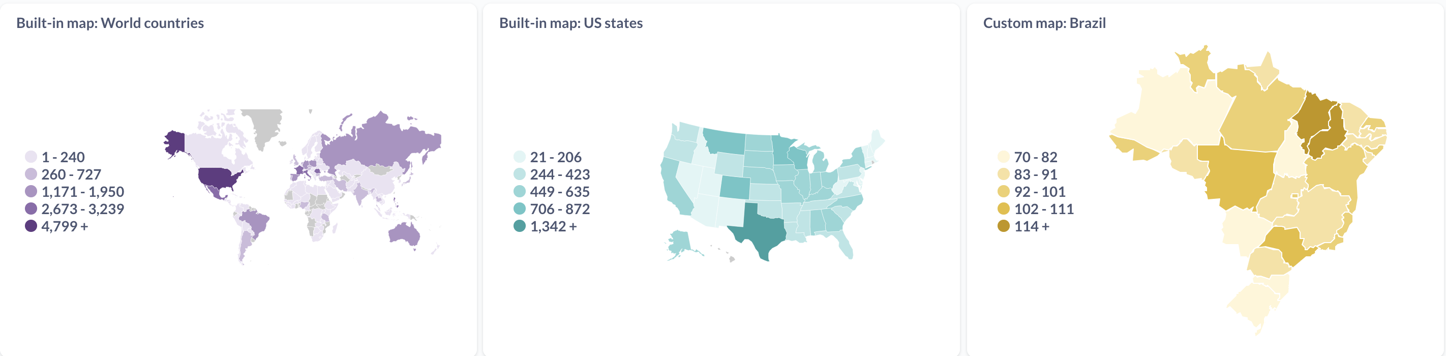 Three types of region maps