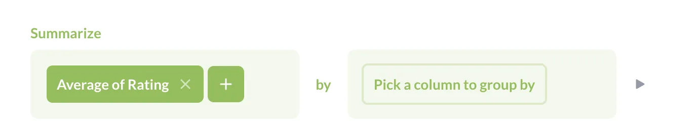 Average of rating in the query builder